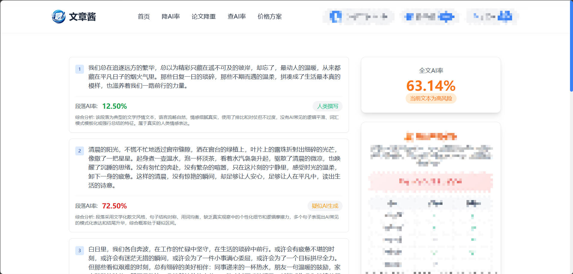 专业版检测结果示例